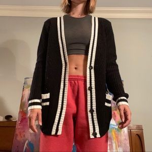 Preppy Long Cardigan